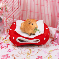 Mygeromon Guinea Pig Bed Rabbit Hideout Cuddle Cup – Daily Care for Small Pets - Strawberry Style - image 2