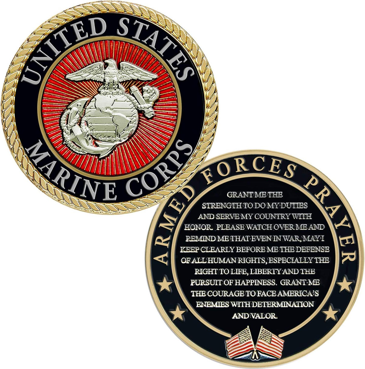 Military Gift Shop Air Force Armed Forces Prayer Coin - Usmc