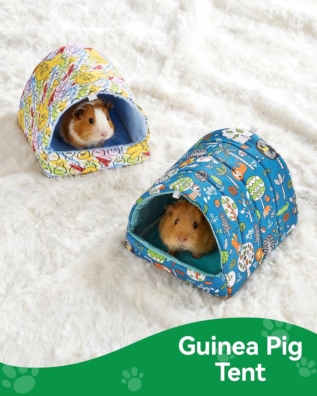 2 Pack Hamster Hideout Bed - Green+Yellow / 6*6in - image 2