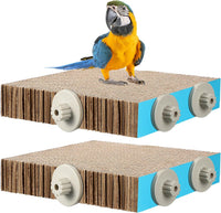 Skyygemm 2 Pcs Bird Toys Parrot Perch Stand Cage Accessories - Large