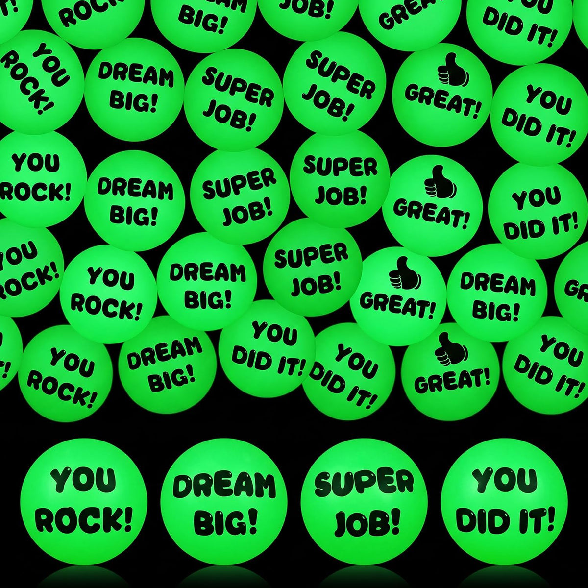 Seenelling 24 glow in the dark bouncy balls printed with Bible verses - view 2