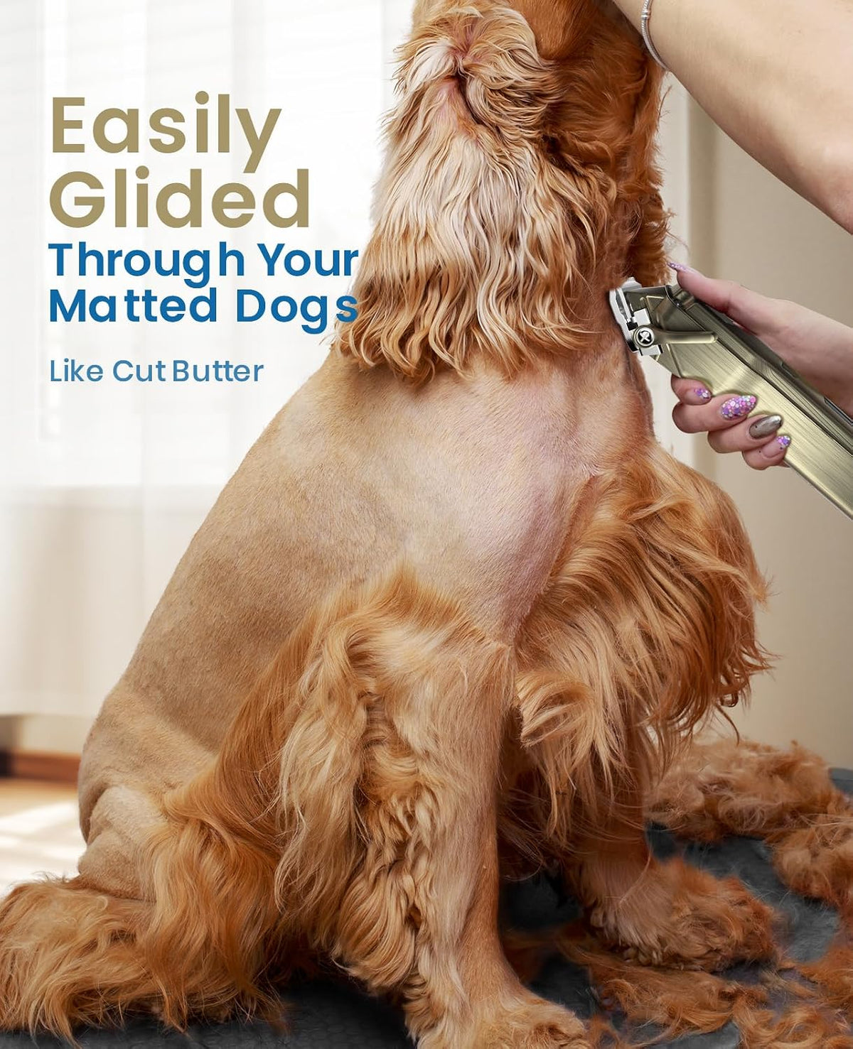 oneisall Dog Clippers for Grooming Thick Heavy Coats – Essentials for Dogs - Gold Dog Clipper - image 2