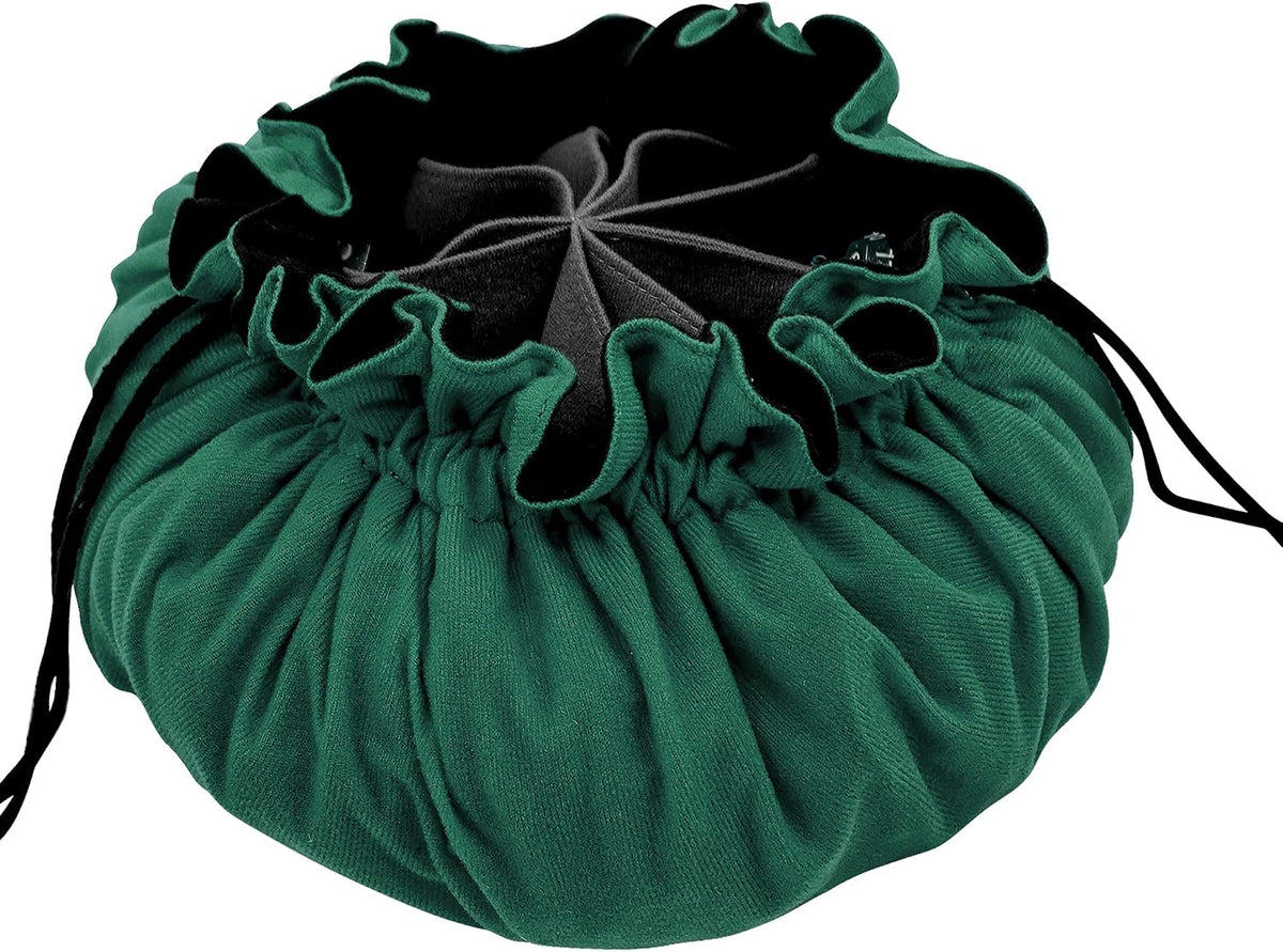 SIQUK Large Dice Bag with Pockets Big Capacity Dice Bag Drawstring - Dark Green - image 3