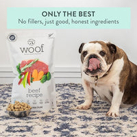 WOOF Freeze Dried Dog Food - Beef Recipe, High Protein, Use as a Complete Diet, Dog Food Topper, Mixer, or as Dog Treats, All Life Stages, 9.9 oz