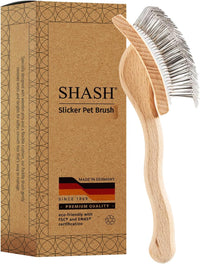 SHASH Since 1869 Hand Made in Germany Slicker Pet Brush with Curved