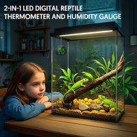 Reptile Thermometer and Humidity Gauge, Digital Display - Blue - image 2