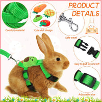 Tondiamo 4 Pcs Adjustable Bunny Harness and Leash Set for Small Pet - Fruit - image 3