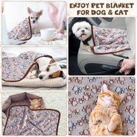 Chumia 40 Pcs Dog Blankets, Pink, Purple - Paw / Black / 40 - image 3