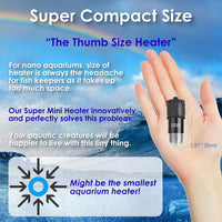 10W 5V/2A USB Super Mini Betta Heater LED Digital for up to 1 Gal - For Aquariums ≤ 1 Gal - image 2