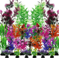 25 Pack Aquarium Plants, Fish Tank Decoration Colorful Artificial Fish Tank Decorations