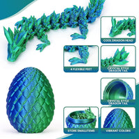 3D Printed Dragon Egg, Mystery Articulated Crystal Dragon Egg Fidget Toys, 3D Print Surprise - Laser Green - image 2