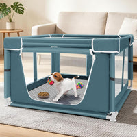 Puppy Playpen Indoor for Dog Small Pets - Green / 42 Inch Dog Playpen with Pee Pad