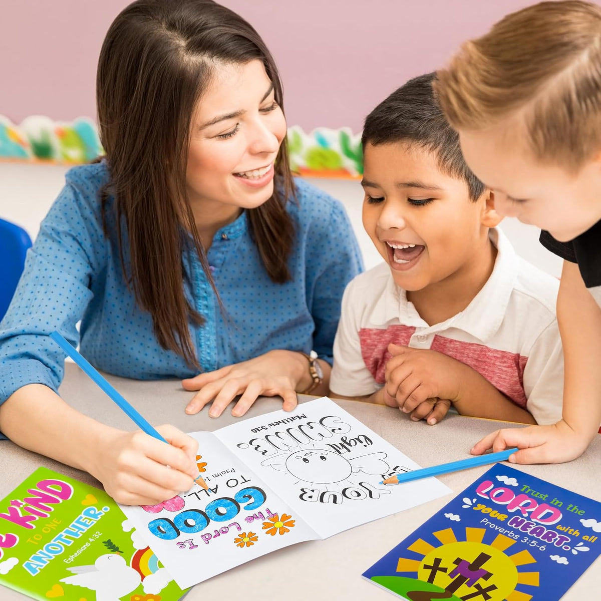 24Pcs Bible Coloring Books Religious Theme DIY Color-in Pages – Fun for Kids & Family - Bible - Style Aa - image 4