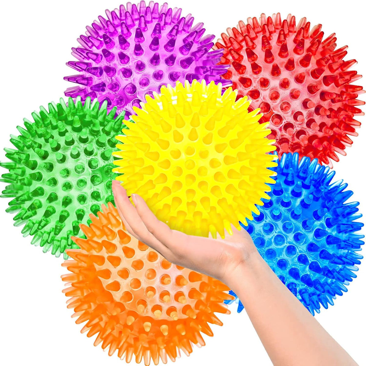 Squeaky Balls for Pet Small Puppy - Large Set of 6 / Multi