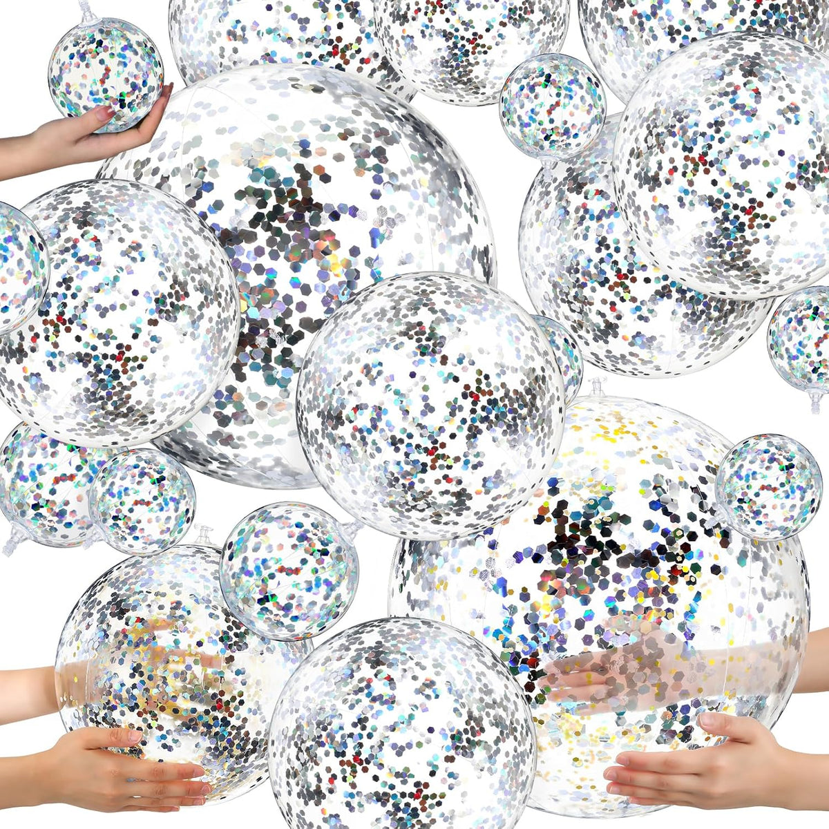Sratte clear inflatable beach balls in 24, 16 and 5 inch sizes - view 8
