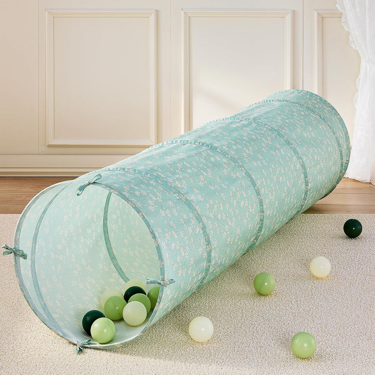 Tiny Land Kids Tunnel Toys with Storage Bag for Toddlers – Fun for Kids & Family - Green