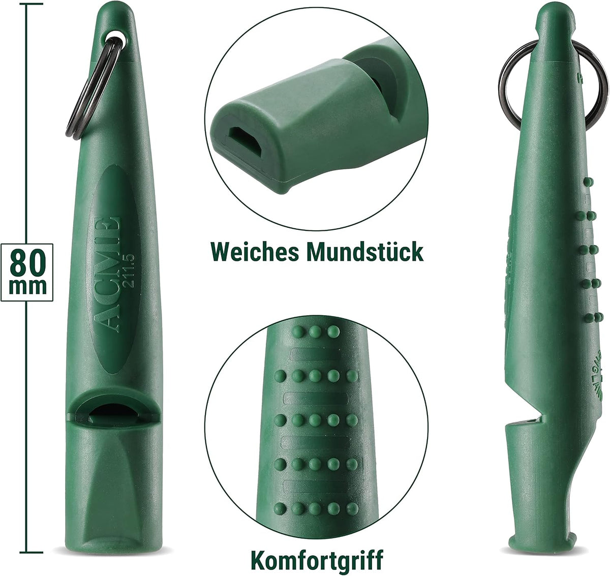 ACME Alpha 211.5 Professional Dog Training Whistle with Enhanced - Forest Green - image 2
