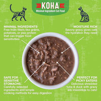 KOHA Poké Bowl Tuna & Duck Entree in Gravy for Cats, 12-Pack of 3oz Pouches