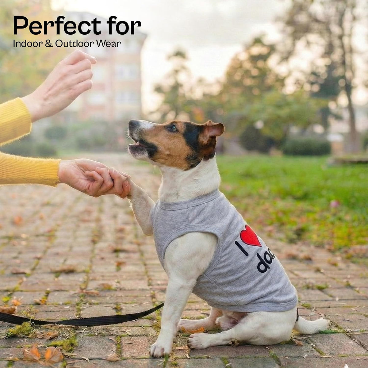 Parisian Pet Dog Shirt, 100% Cotton Shirts for Medium Dogs - I Love My Daddy / 4X-Large (65-110lbs) - image 3