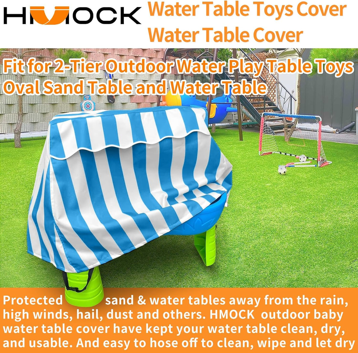 Kids Water Table Cover Fit Rain Showers Splash Pond Water Table - Azure - image 3
