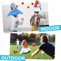 iPlay, iLearn kids shark pool toy, inflatable 3-in-1 floating game with basketballs and toss balls - view 3