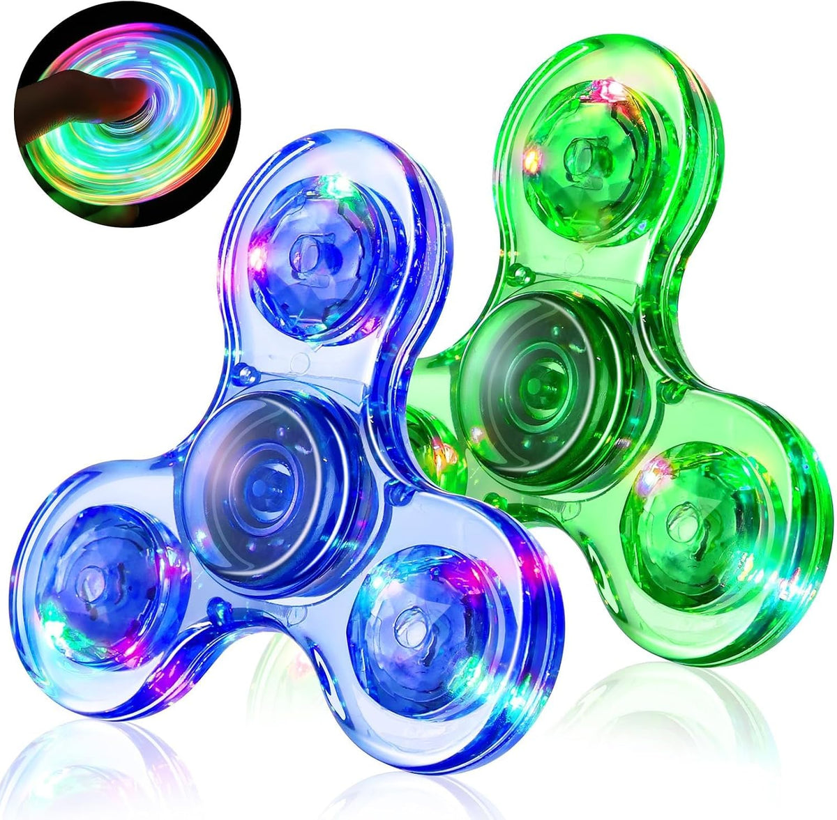 Gigilli Fidget Spinners for Kids 2 Pack - Green&bule