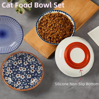 Whisker Fatigue Cat Bowl, Ceramic Cat Food Bowl Non-Slip, Boho - image 4