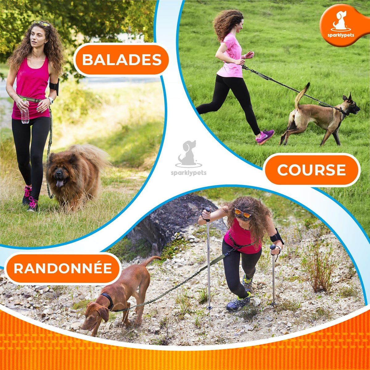 Active Pack Hands Free 2 Dogs Leash Medium & Large - Olive Green / 1 dog M/L - image 3