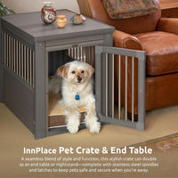 New Age Pet ECOFLEX Large Furniture Style Dog Crate & End Table - Grey / 29.5"L x 21.1"W x 25.2"H - image 2
