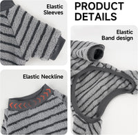 Cow Dog Sweater, Dog Winter Clothes for Small Medium Dogs Girl Boy Fleece Pet Pajamas for Winter - Stripe Grey / X-Large(Chest:18.9-21.6") - image 4
