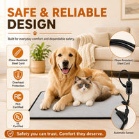 Pet Heating Pad for Cats & Dogs - light grey / 17.7" x 17.7" - image 2