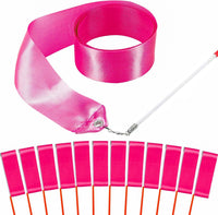 12PCS Red Dance Ribbons, Red Party Favors - Hot Pink 12PCS
