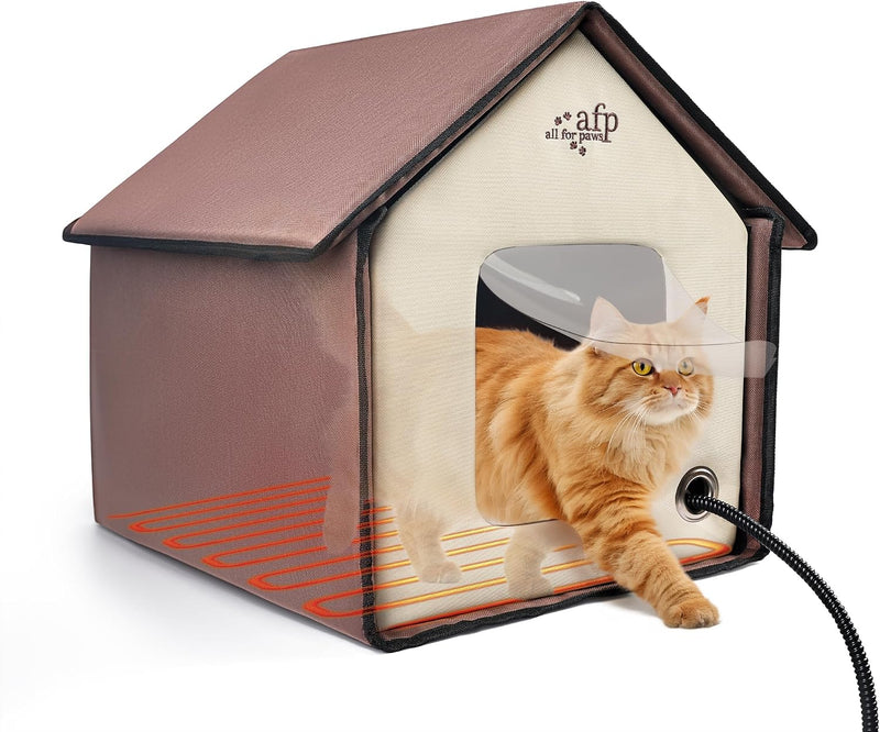 ALL FOR PAWS Heated Cat Bed Indoor - Heated Cat House