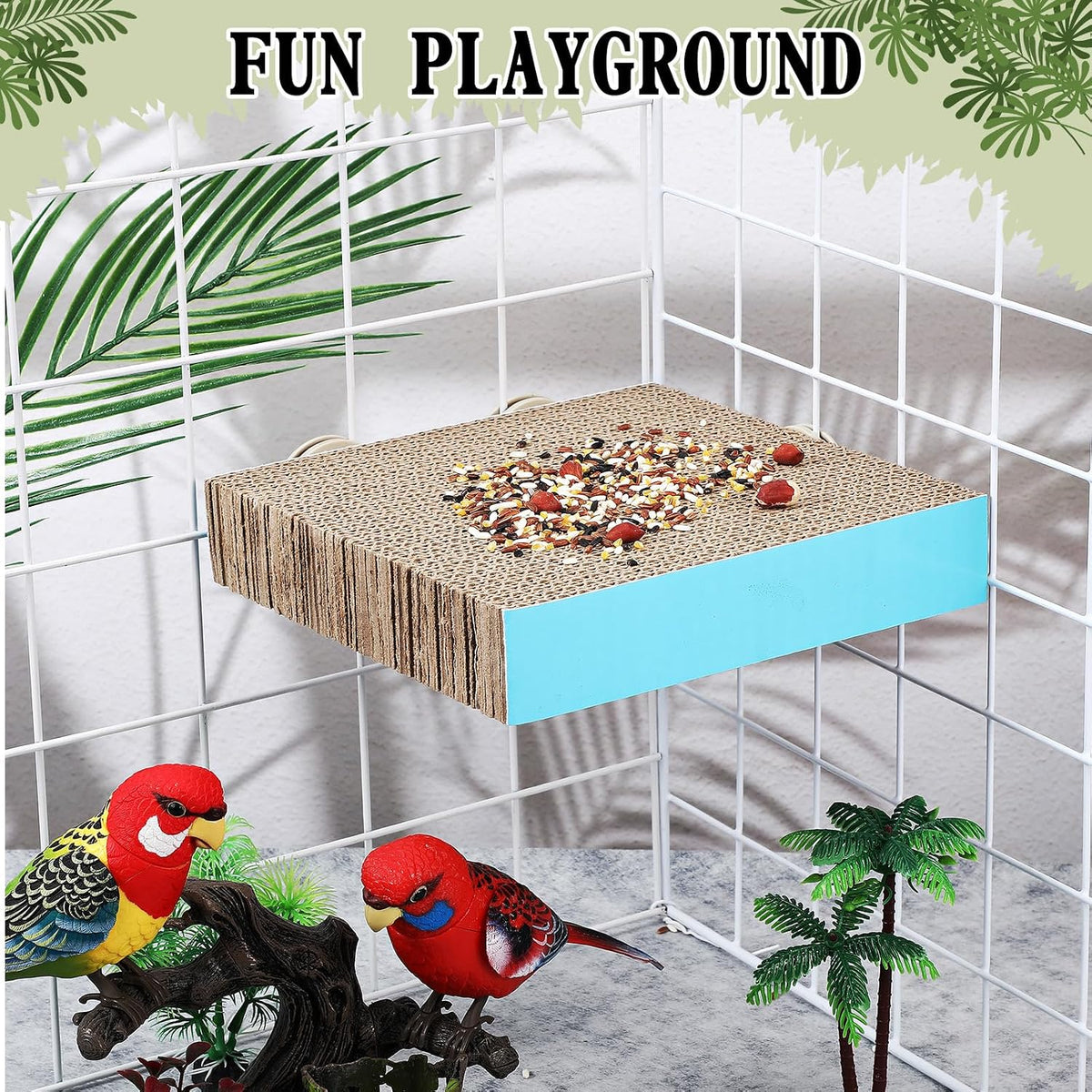 Skyygemm 2 Pcs Bird Toys Parrot Perch Stand Cage Accessories - Large - image 2