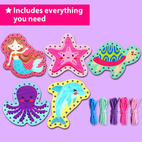 KRAFUN Princess, Unicorn & Mermaid Lacing Cards Age 3+ - Mermaid - Standard - image 2
