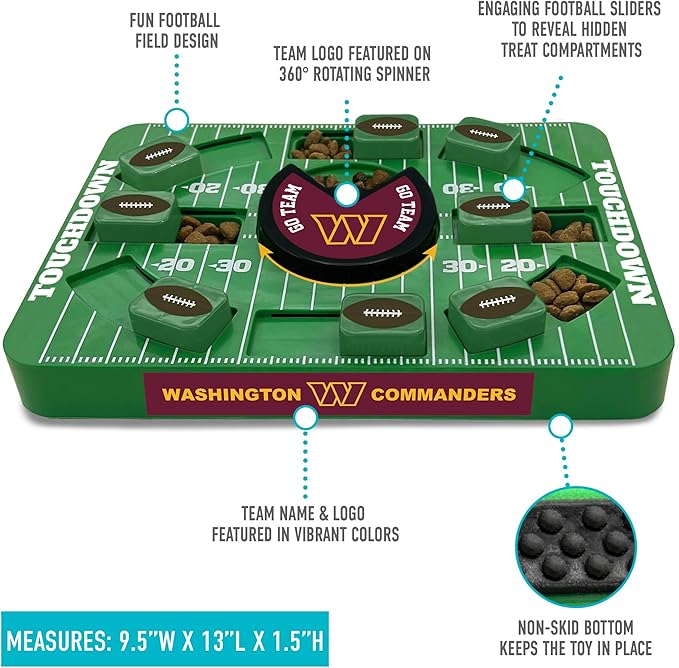 Pets First NFL Washington Commanders Large Puzzle Toy, Dog Puzzle Treat Toy, New Large Size, Interactive Dog Treat Toy, Dog Slow Feeding Toy