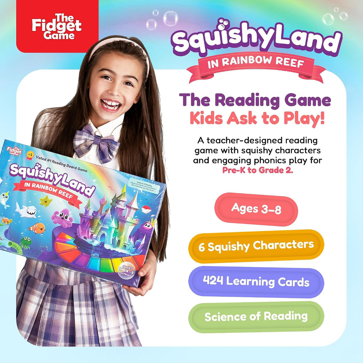 The Fidget Game SquishyLand in Rainbow Reef Board Game - image 2