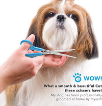 BOSHEL 3 Pc Dog Grooming Scissors Kit - 7" Scissor For Body Hair Trimming, 6" Small Micro-serrated Scissor For Face, Ear, & Paws, Thinning Shears For Dogs - Professional Dog Grooming Kit For Cat & Pet