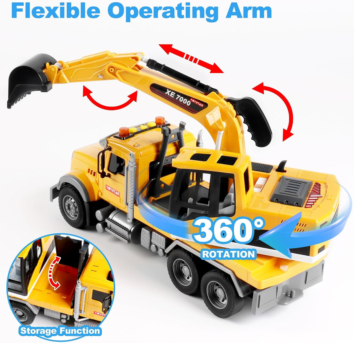Dwi Dowellin Kid Trucks Toys for Boys Age 3-5 - excavator truck - image 3