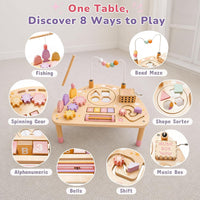 Vanplay 8 in 1 Wooden Activity Table - 8-In-1 Pink Colors - image 3