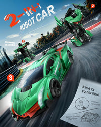 Veeniix V992 2-in-1 Spider Transform RC Robot Car Toy - Green - image 4