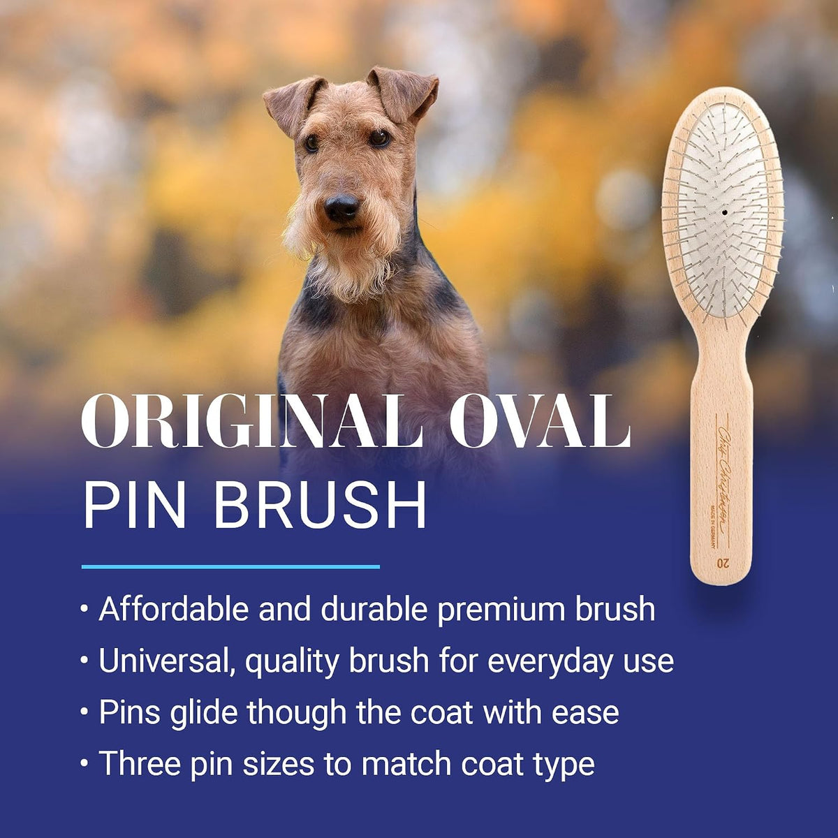 Chris Christensen Dog Brush, Original Series - Brown / 20mm-Regular - image 2