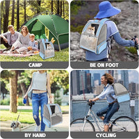 Cat Backpack Carrier,Pet Carrier Airline Approved for Small Dog Cat Puppy Kitten Bunny,Ventilated Mesh Design Animal Backpack for Hiking Camping Travel Bag (Blue)