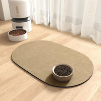 MontVoo Absorbent Dog Food Mat-Dog Mat for Food and Water Bowl - Beige / 14"x22"