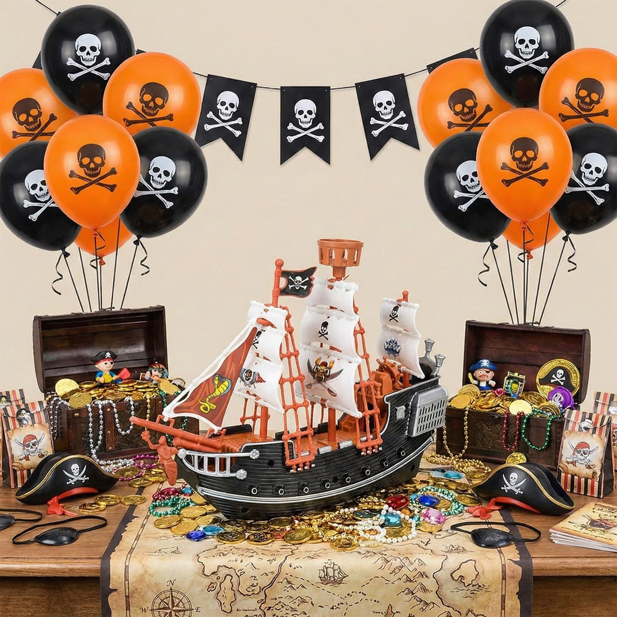 Rhode Island Novelty 10 Inch Pirate Boat, One Per Order – Fun for Kids & Family - image 4
