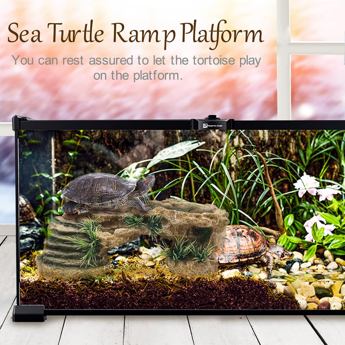 Turtle Basking Platform Rock Reptile Resting Terrace Resin Bearded - Small - image 2
