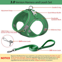 AIITLE Small Dog Harness and Leash Set, Step-in Puppy Pet Vest - M(Chest: 16 - 18") / Green - image 3
