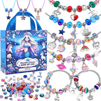 VICTLOV Charm Bracelet Making Kit, DIY Craft for Girls - Aqua 95 Pieces