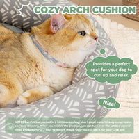 Zerbuger 20in Pink Round Dog Bed Sofa for Dogs Cats - Grey Pattern / Small - image 3