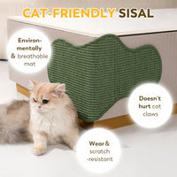 Sisal Cat Scratcher Mat with Sticky Tapes - Green / 23.6" x 11.8" (1-Pack) - image 2